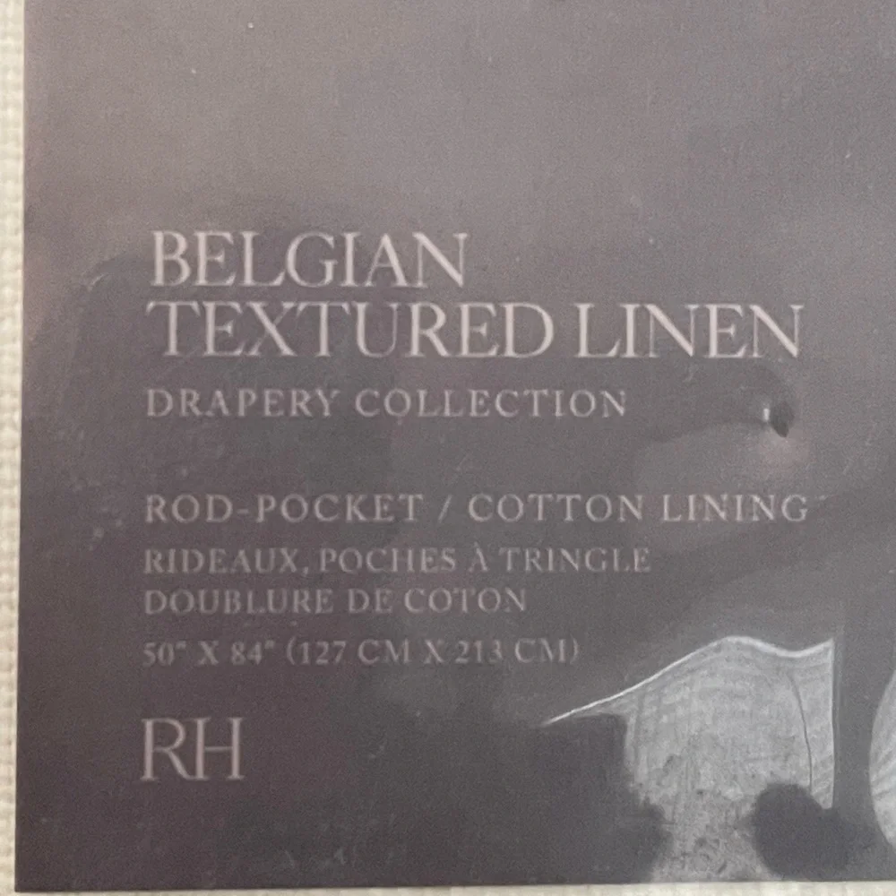 Restoration Hardware BELGIAN TEXTURED LINEN DRAPERY PANEL Natural White 50x84 #1